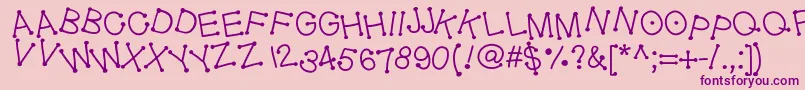 Geldoticajumpyf Font – Purple Fonts on Pink Background