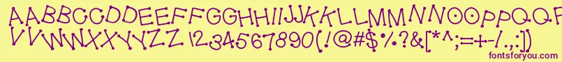 Geldoticajumpyf Font – Purple Fonts on Yellow Background
