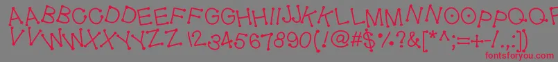 フォントGeldoticajumpyf – 赤い文字の灰色の背景
