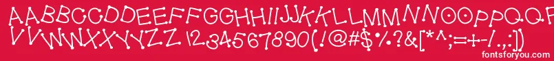 Geldoticajumpyf Font – White Fonts on Red Background