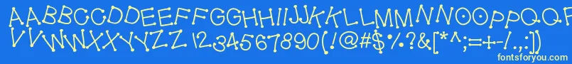 Geldoticajumpyf Font – Yellow Fonts on Blue Background