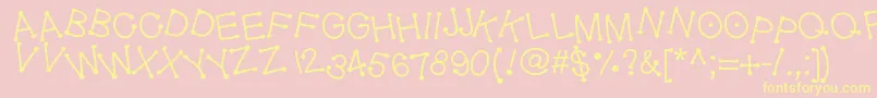 Geldoticajumpyf Font – Yellow Fonts on Pink Background