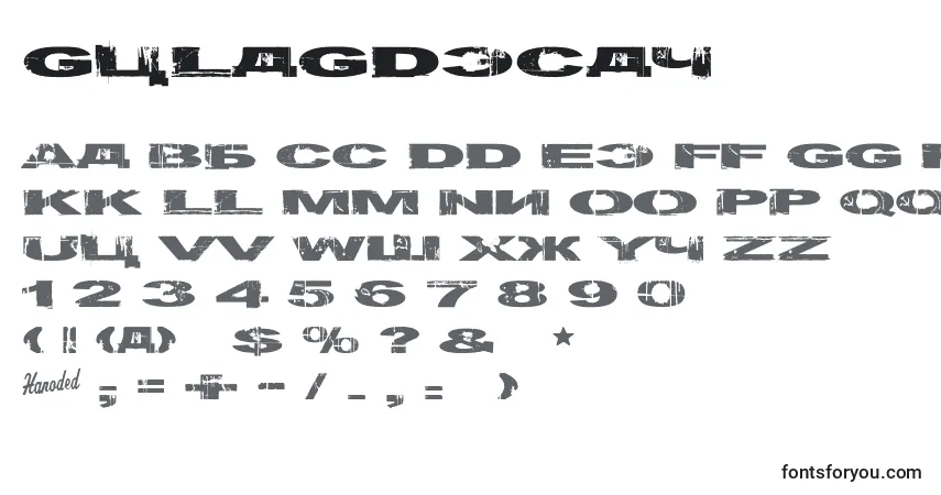 Czcionka Gulagdecay – alfabet, cyfry, specjalne znaki