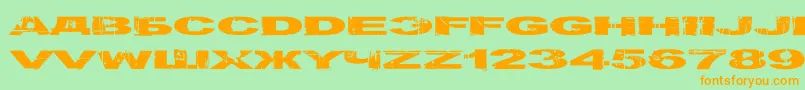 Gulagdecay Font – Orange Fonts on Green Background