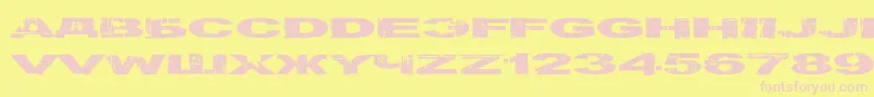 Gulagdecay Font – Pink Fonts on Yellow Background