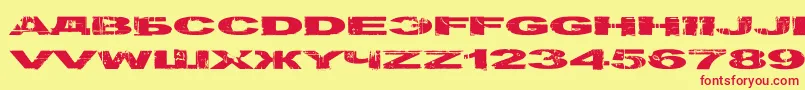 Gulagdecay Font – Red Fonts on Yellow Background