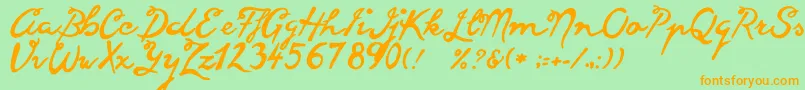 Goodvibes Font – Orange Fonts on Green Background