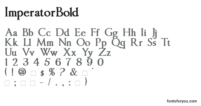 A fonte ImperatorBold – alfabeto, números, caracteres especiais