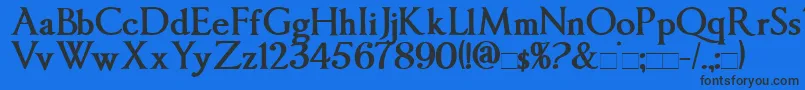 Шрифт ImperatorBold – чёрные шрифты на синем фоне