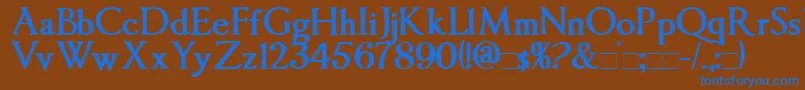 ImperatorBold Font – Blue Fonts on Brown Background