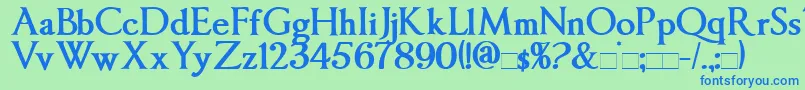 ImperatorBold Font – Blue Fonts on Green Background