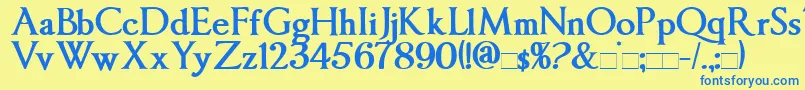 ImperatorBold Font – Blue Fonts on Yellow Background