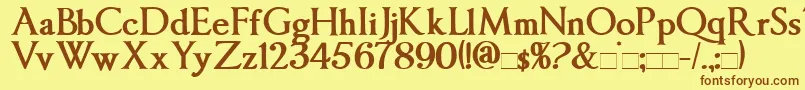 ImperatorBold Font – Brown Fonts on Yellow Background