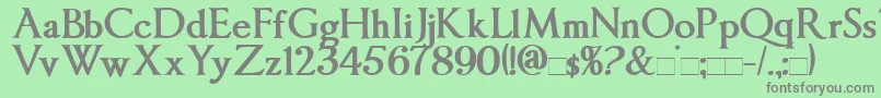 フォントImperatorBold – 緑の背景に灰色の文字