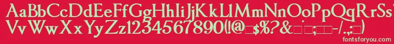 フォントImperatorBold – 赤い背景に緑の文字