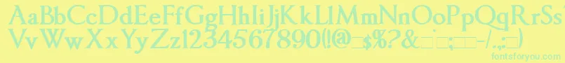 ImperatorBold Font – Green Fonts on Yellow Background