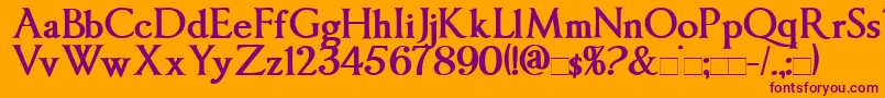 ImperatorBold Font – Purple Fonts on Orange Background