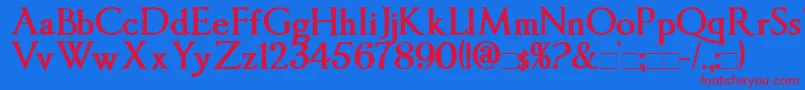 フォントImperatorBold – 赤い文字の青い背景