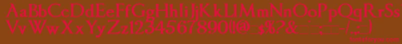 ImperatorBold-Schriftart – Rote Schriften auf braunem Hintergrund