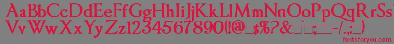 フォントImperatorBold – 赤い文字の灰色の背景