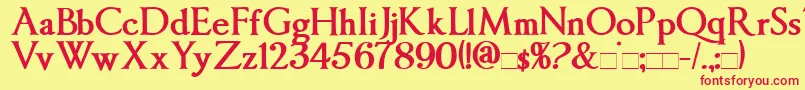 ImperatorBold Font – Red Fonts on Yellow Background