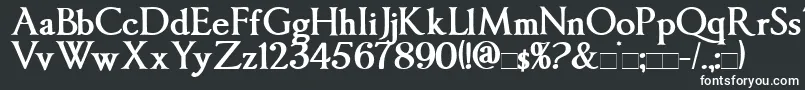 Шрифт ImperatorBold – белые шрифты на чёрном фоне