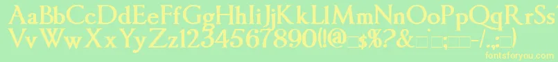 ImperatorBold Font – Yellow Fonts on Green Background