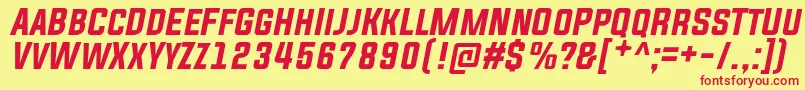 EvogriaItalic Font – Red Fonts on Yellow Background