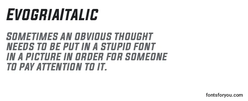 Review of the EvogriaItalic Font