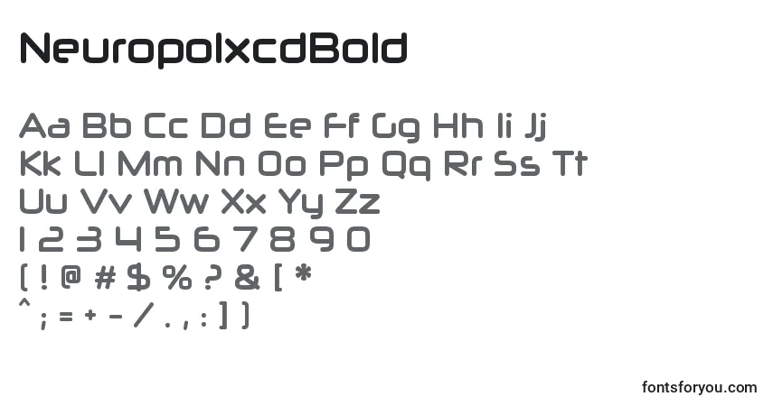 Schriftart NeuropolxcdBold – Alphabet, Zahlen, spezielle Symbole