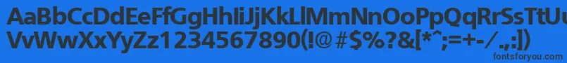 QuebecExtrabold-Schriftart – Schwarze Schriften auf blauem Hintergrund