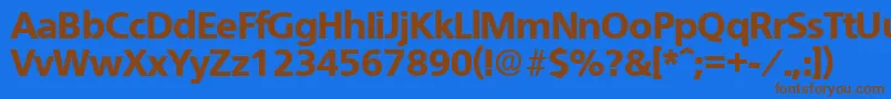 QuebecExtrabold-Schriftart – Braune Schriften auf blauem Hintergrund