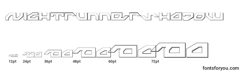 NightrunnerShadow Font Sizes