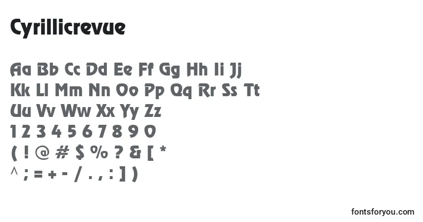 Schriftart Cyrillicrevue – Alphabet, Zahlen, spezielle Symbole