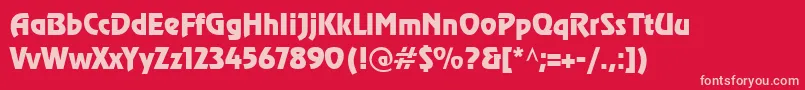 Cyrillicrevue Font – Pink Fonts on Red Background
