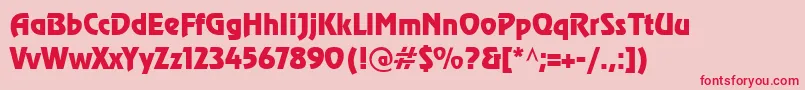 Cyrillicrevue Font – Red Fonts on Pink Background