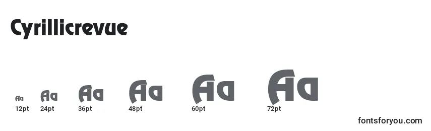 Размеры шрифта Cyrillicrevue