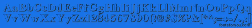 LongislandShadow Font – Black Fonts on Blue Background