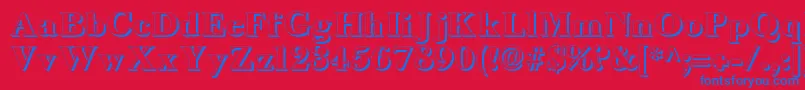 LongislandShadow-fontti – siniset fontit punaisella taustalla