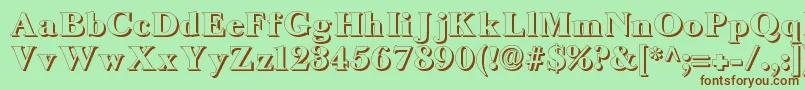 LongislandShadow-fontti – ruskeat fontit vihreällä taustalla