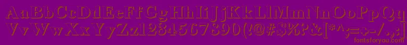 LongislandShadow-Schriftart – Braune Schriften auf violettem Hintergrund
