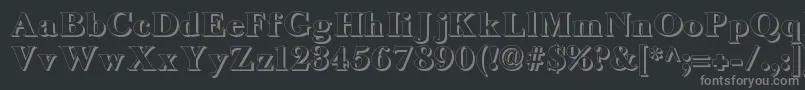 LongislandShadow-fontti – harmaat kirjasimet mustalla taustalla