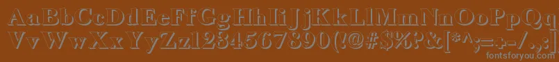 LongislandShadow-Schriftart – Graue Schriften auf braunem Hintergrund