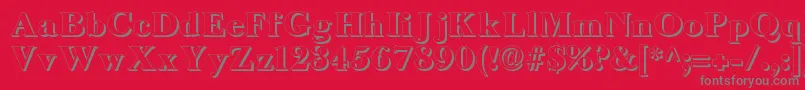 LongislandShadow Font – Gray Fonts on Red Background