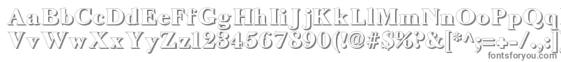 LongislandShadow-fontti – harmaat kirjasimet valkoisella taustalla