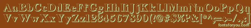 LongislandShadow-fontti – vihreät fontit ruskealla taustalla