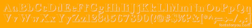 LongislandShadow-fontti – vaaleanpunaiset fontit oranssilla taustalla