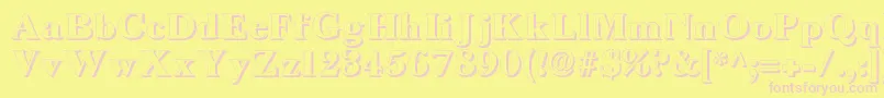 LongislandShadow Font – Pink Fonts on Yellow Background