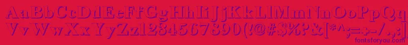 LongislandShadow Font – Purple Fonts on Red Background