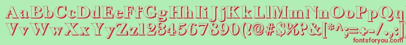 LongislandShadow-fontti – punaiset fontit vihreällä taustalla